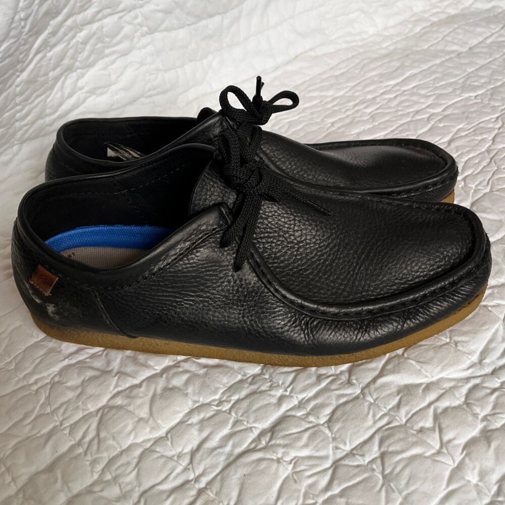 Clarks Men's Shacre II Run Shoes Black Leather Rubber Sole 12